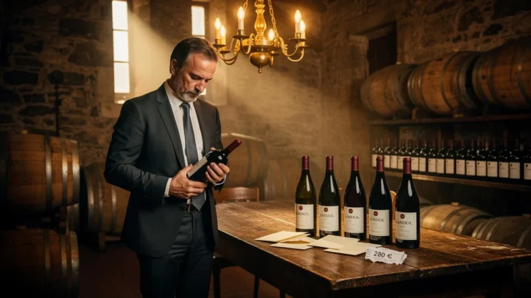 Premier achat Bandol primeur 280€ six bouteilles déception dans une cave à vin rustique