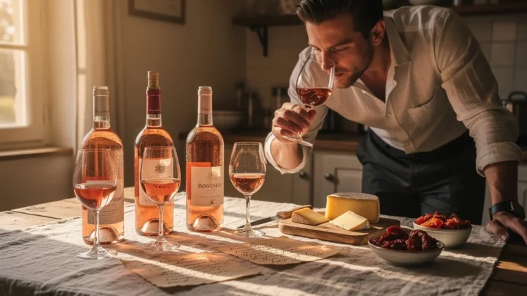 Dégustation ultra-réaliste de quatre rosés provençaux ouverts 24h, notes sur la matière en bouche