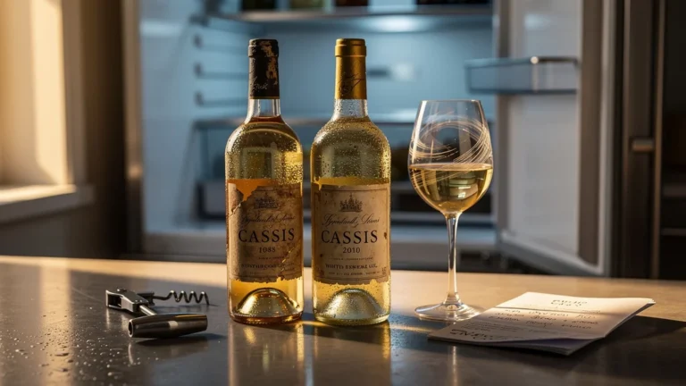 Trois blancs de cassis ouverts posés au frigo, dégustés sur 48h pour évaluer leur tenue